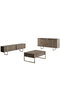 Hanah Home Luxe - Conjunto de muebles de salón Nogal y Dorado